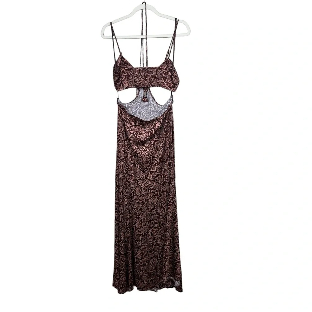 Free People Jessa Mocha Combo Maxi Dress M